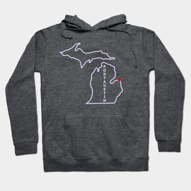 Port Austin MI Love (Lavendar) Hoodie by TorrezvilleTees